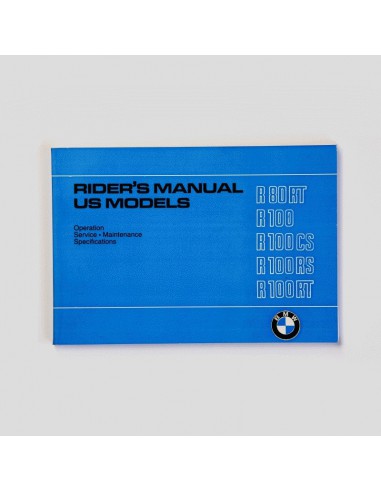 Mode d'emploi pour BMW R 80/7, R 100T, R 100RT, R 100S, R 100RS 9/78 - 9/80, anglais