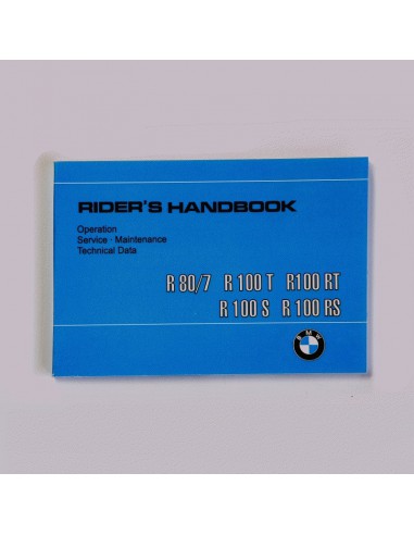mode d'emploi BMW R 80RT, R 100, R 100CS, R 100RS, R 100RT 9/1980 - 9/1984, en anglais