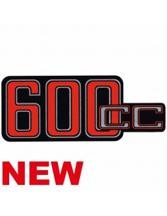Autocollant pour cache batterie 600CC rouge et noir fond...