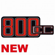 Autocollant pour cache batterie 800CC rouge et noir fond gris