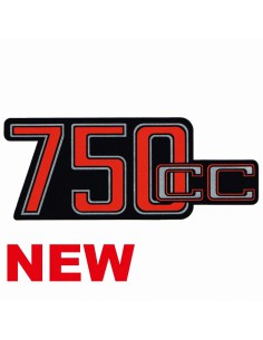Autocollant pour cache batterie 750CC rouge et noir fond...