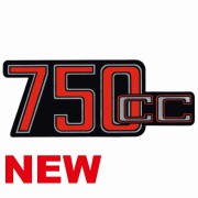 Autocollant pour cache batterie 750CC rouge et noir fond gris