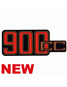 Autocollant pour cache batterie 900CC rouge et noir fond...