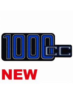 Autocollant pour cache batterie 1000CC bleu et noir fond...