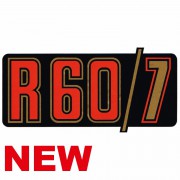 Autocollant pour cache batterie R60/7 rouge et noir fond or