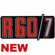 Autocollant pour cache batterie R60/7 rouge et noir fond gris