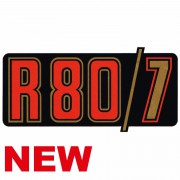 Autocollant pour cache batterie R80/7 rouge et noir fond or