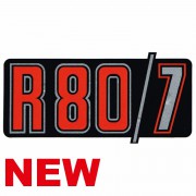 Autocollant pour cache batterie R80/7 rouge et noir fond gris