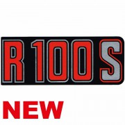 Autocollant pour cache batterie R100S rouge et noir sur gris