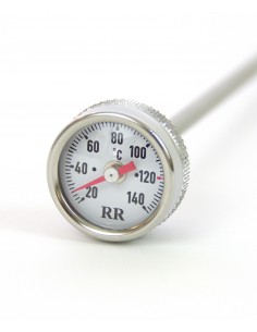 Jauge à huile courte avec thermomètre (cadran blanc) pour...