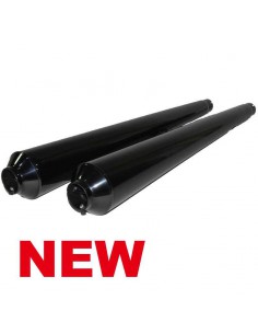 Kit de 2 silencieux Hoske chromés noir de 38 mm  pour BMW...