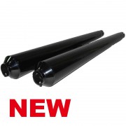 Kit de 2 silencieux Hoske chromés noir de 38 mm  pour BMW /5, /6 et /7